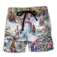 Christmas Holiday Santa Beach Shorts For Warm Weather Outings And Comfortable Daily Use
