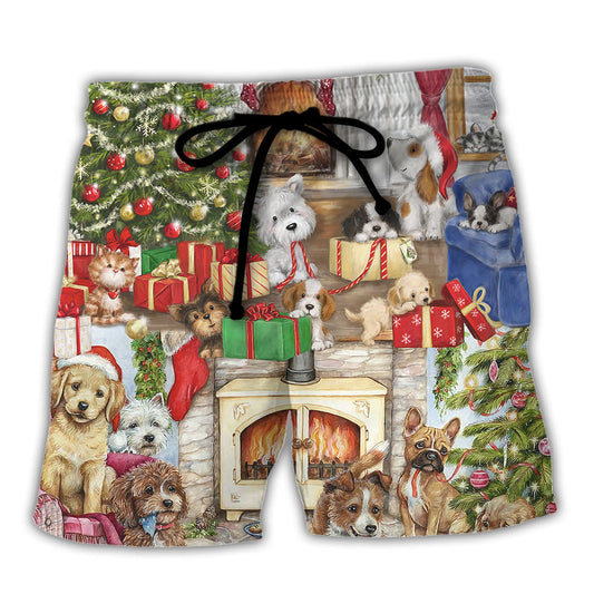 Christmas Dog Beach Shorts For Resort Getaways And Leisure And Relaxation