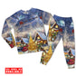Santa Reindeer Snowman Family Holiday Long Sleeve Pajamas Set For Festive Sleepovers And Family Photos