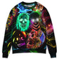 Glowing Neon Light Skull Sweater For Alternative Fashion Events And Thoughtful Seasonal Gifts
