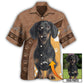 Brown Classic Dog Paw Custom Photo Personalized Hawaiian Shirt For Poolside Relaxation And Sunny Getaways