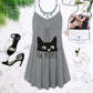Cats Love V-Neck Sleeveless Cami Dress For Weekend Travel And Expressive Casual Fashion