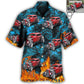 Hot Rod Various Custom Photo Hawaiian Shirt Artwork Detail For Resort Trips And Outdoor Activities