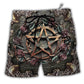Wicca Halloween Mystical Witch Hawaiian Print Beach Shorts For Bold Summer Vacation Style