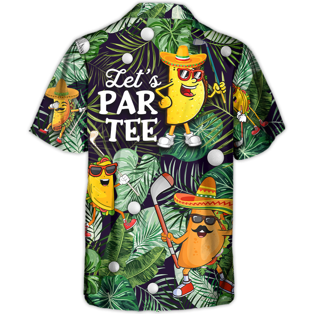 Tropical Funny Golf Taco Hawaiian Shirt For Coastal Travel, Casual Events, And Comfortable Summer Wear