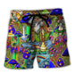 Hippie Mushroom Peace Colorful Beach Shorts For Tropical Holidays And Versatile Outdoor Wear