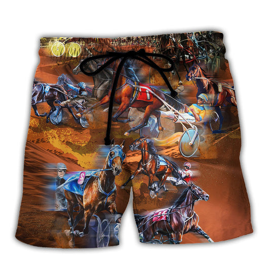 Horse Harness Racing Racing Beach Shorts For Resort Getaways And Travel Ready Comfort