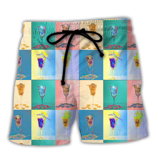 Classy Cocktail Night Beach Shorts Print View For Coastal Escapes And Casual Outings