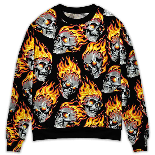 Skull Fire Sweater For Alternative Outfits Seasonal Events And Everyday Comfort