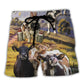 Cow Dancing Australian Landscape Funny Art Beach Shorts For Animal Lover Vacation Wear