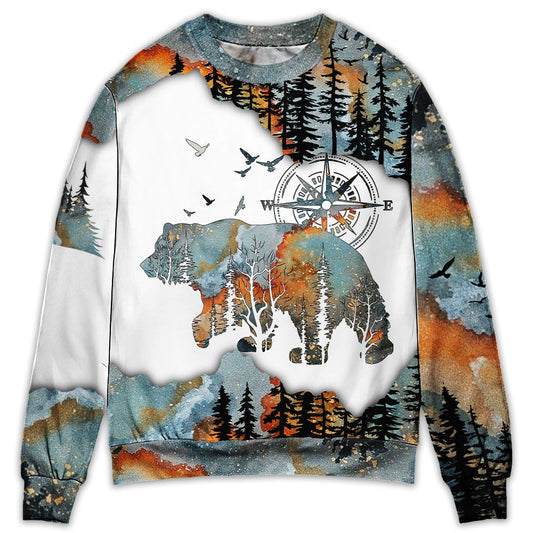 Camping Into The Forest Adventure Sweater For Distinctive Style Travel Adventures And Creative Gifts