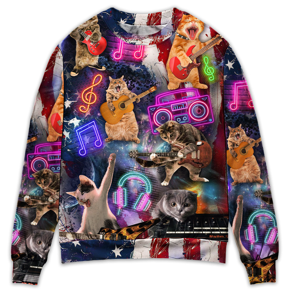 Cat Rocker Independence Day Sweater For Rehearsals Weekend Outings And Expressive Casual Styling