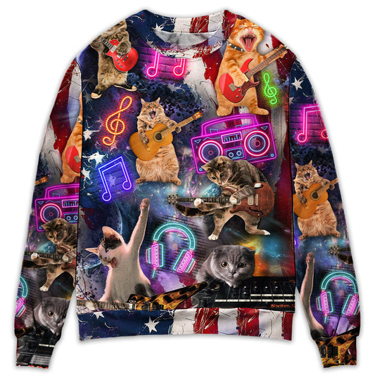 Cat Rocker Independence Day Sweater For Rehearsals Weekend Outings And Expressive Casual Styling