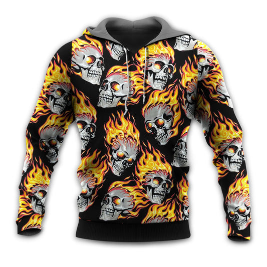 Skull Fire Energy Hoodie For Gothic Streetwear Night Events And Bold Everyday Style