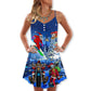 Christmas Skull Holiday Theme V-Neck Sleeveless Cami Dress For Holiday Parties And Relaxed Vacation Wear