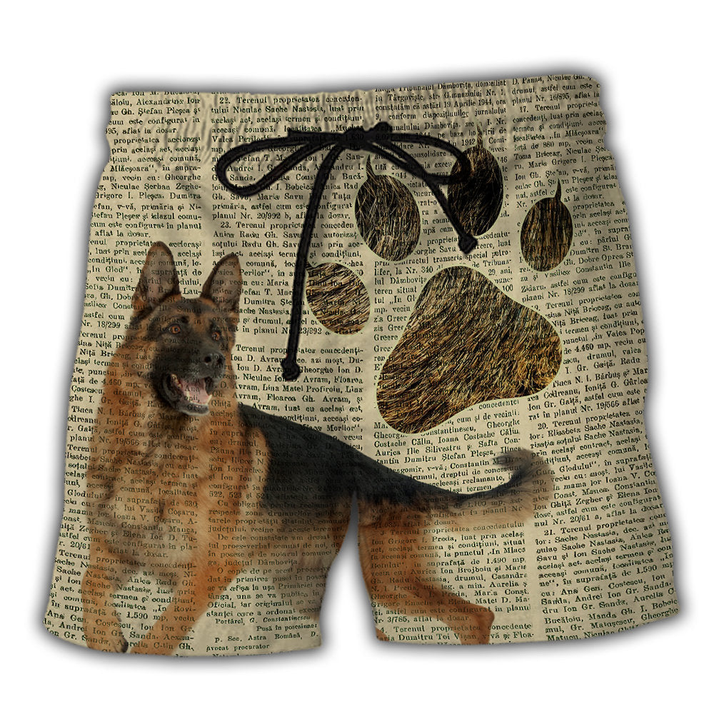 German Shepherd Cool Dog Design Various Beach Shorts Artwork Detail For Tropical Travel And Everyday Wear