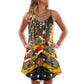 Winter Sword Neon Bright Light V-Neck Sleeveless Cami Dress For Festive Events And Casual Summer Styling