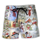 Christmas Snowman Beach Shorts Artwork Detail For Christmas Trips And Gifting