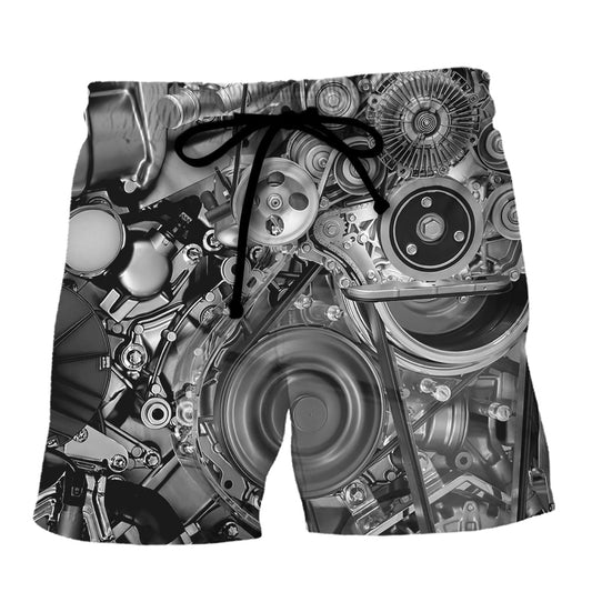 Diesel Engine Car Beach Shorts For Casual Day Trips And Weekend Casual Style
