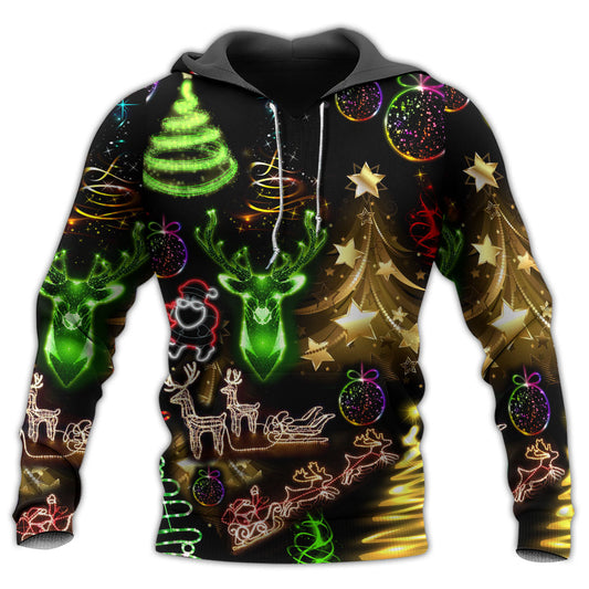 Neon Christmas Tree Snowman Hoodie For Holiday Parties Weekend Outings And Cheerful Gift Giving