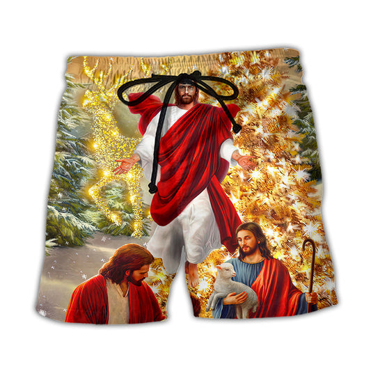 Christmas Christian Faith Magic Beach Shorts For Resort Getaways And Easy Warm Weather Wear