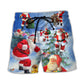 Christmas Santa Coming Night Story Beach Shorts Pattern View For Warm Weather Holiday Outfits