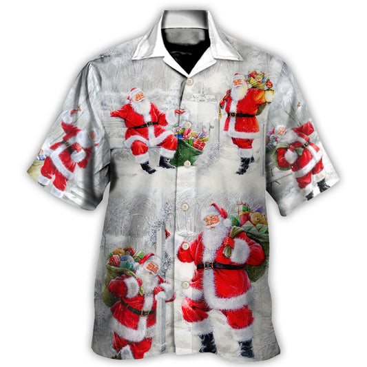 Christmas Santa Hawaiian Shirt Artwork View For Resort Wear