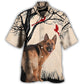 Creative German Shepherd Dog Hawaiian Shirt Pattern Detail For Beach Days