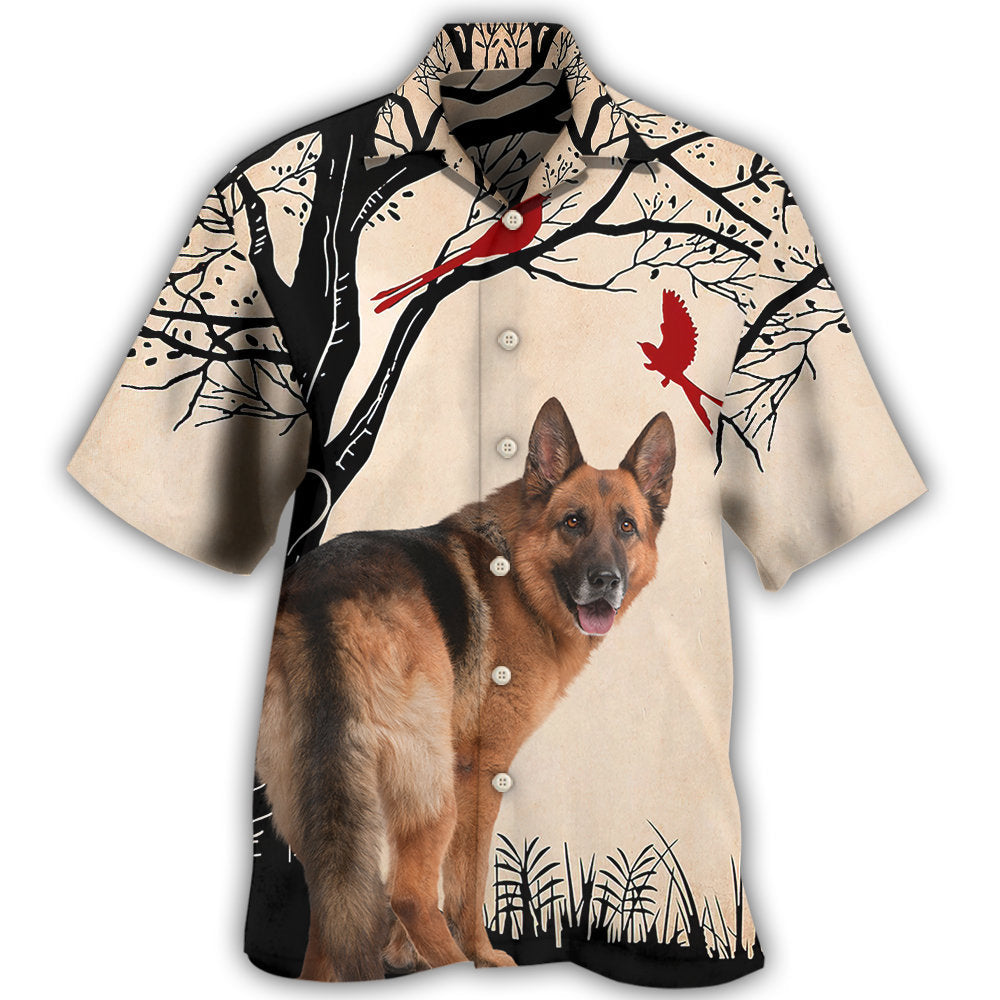 Creative German Shepherd Dog Hawaiian Shirt Pattern Detail For Beach Days