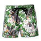 Tropical Floral Cattle Dog Beach Shorts For Beach Days And Easy Warm Weather Wear