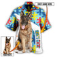 German Shepherd Strong Dog Personalized Photo Hawaiian Shirt Relaxed Style View For Summer Travel