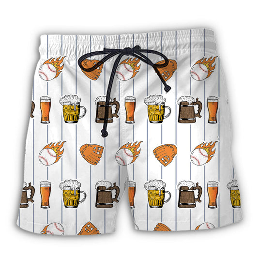Beer Baseball Beach Shorts For Island Getaways And Weekend Casual Style