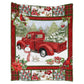 Cardinal Red Truck Christmas Flannel Blanket For Cozy Bedroom Sofa Decor