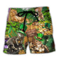 Patrick's Day Cat Beach Shorts Artwork Detail For Animal Lover Gift Giving