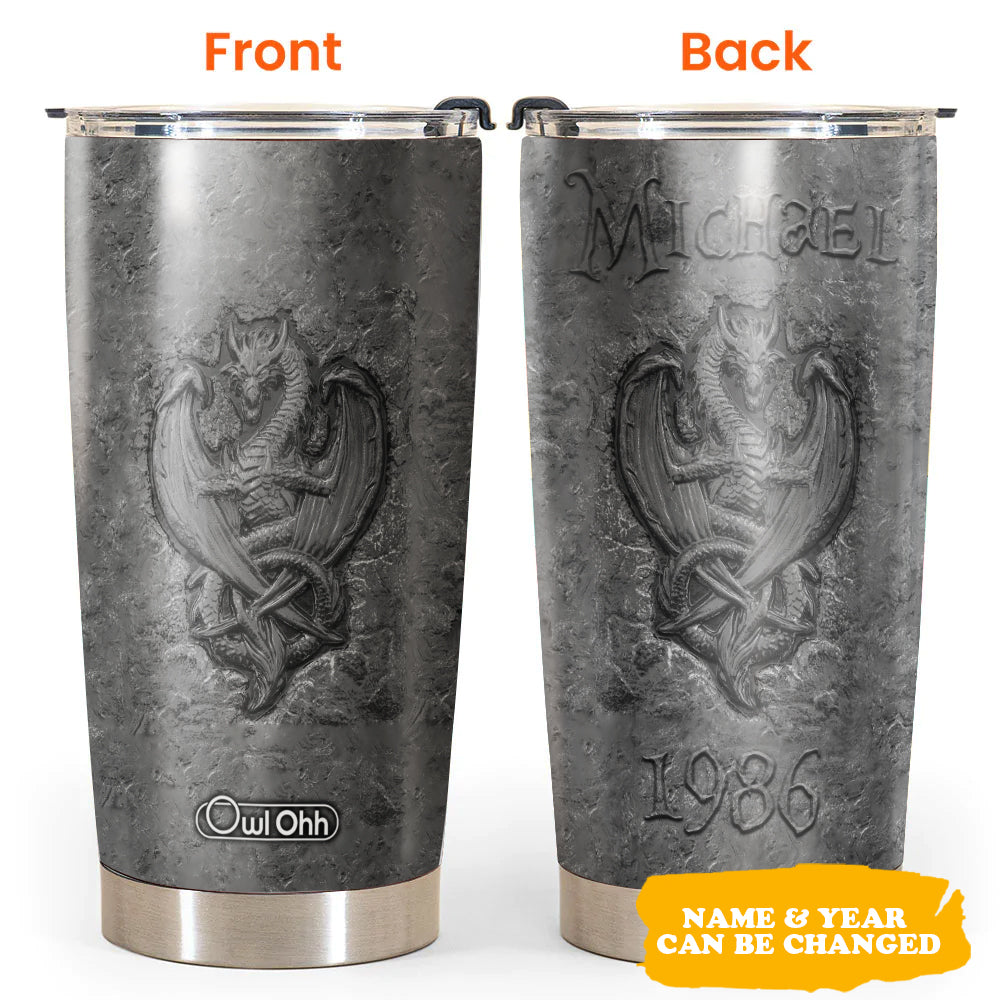 Dragon Fossil Scary Personalized 20 Oz Tumbler For Coffee Travel And Daily Drinks