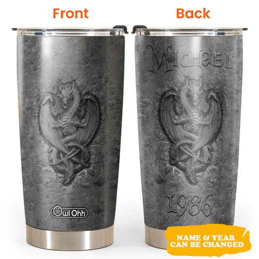 Dragon Fossil Scary Personalized 20 Oz Tumbler For Coffee Travel And Daily Drinks