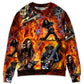 Guitar Skull Fire Hot Sweater For Fantasy Fans Casual Outings And Weekend Adventures