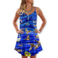Hunting Christmas Night Stars V-Neck Sleeveless Cami Dress For Festivals Travel And Relaxed Casual Summer Wear