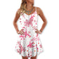 Christmas Pink Ribbon Support V-Neck Sleeveless Cami Dress For Festivals Travel And Relaxed Casual Summer Wear