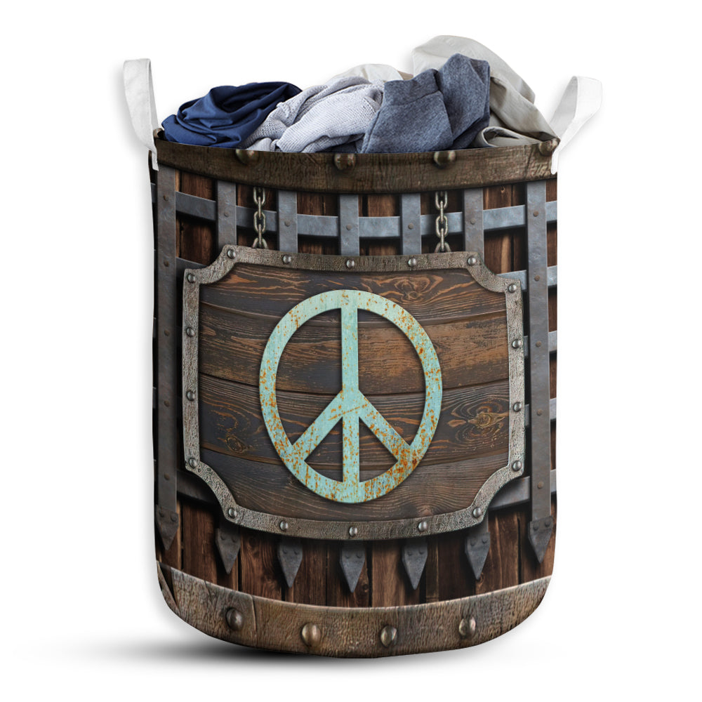 Small Size Hippie Vintage Sign Laundry Basket For Bathroom Bedroom Storage