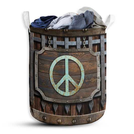 Small Size Hippie Vintage Sign Laundry Basket For Bathroom Bedroom Storage