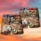Deer Hunting USA Flag Independence Day Beach Shorts Design View For Comfortable Resort And Beach Styling
