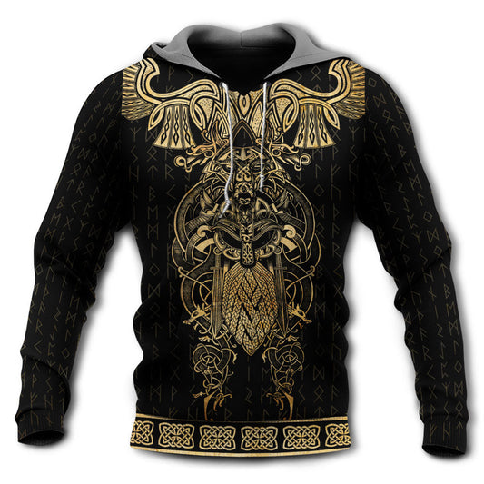 Yellow Viking Warrior Raven Symbol Hoodie For Norse Themed Outfits Weekend Travel And Relaxed Comfort
