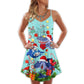 Christmas Funny Shark Holiday V-Neck Sleeveless Cami Dress For Festive Events And Casual Summer Styling