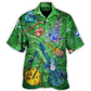 Green Guitar Hawaiian Shirt For Tropical Escapes Resort Wear And Outdoor Celebrations