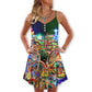 Christmas All You Need Is A Bike V-Neck Sleeveless Cami Dress For Summer Events And Comfortable Everyday Style