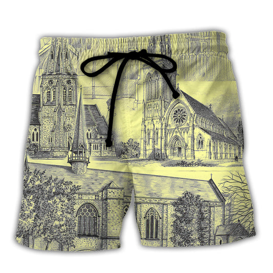 Vintage Church Beach Shorts For Weekend Travel And Thoughtful Gift Giving