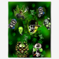 Green Skull Art Flannel Blanket For Cozy Bedroom Sofa Decor