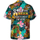 Tropical Funny Golf Bigfoot Beer Hawaiian Shirt For Sports Fans, Summer Outings, And Relaxed Vacation Wear