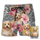 Dog My Sweet Friend Beach Shorts Design Detail For Resort And Beach Day Style
